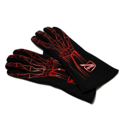 Velocita 117 Safety Driving Gloves Racing 2 Layer Skeleton SFI 5 Red XX-Small