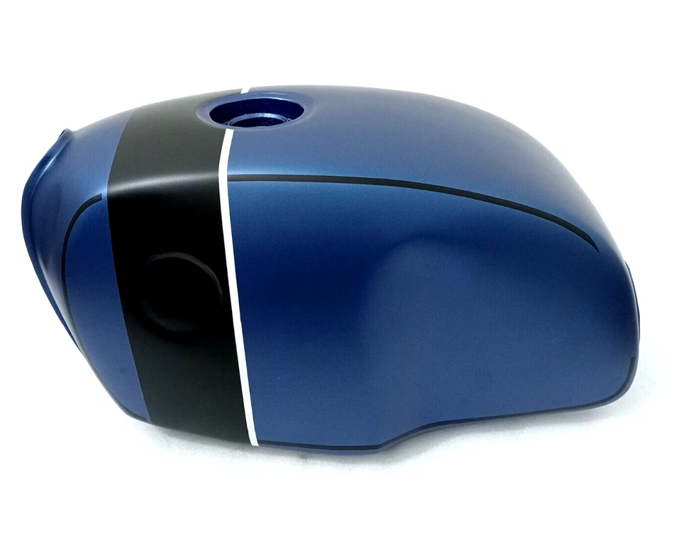 BMW R100 RT RS R90 R80 R75 Steel Petrol Fuel Gas Tank Blue & Black Strap Matt - Imagem 2 de 4