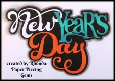 NEW YEAR'S DAY title premade scrapbook paper piecing 3d die cut by Rhonda