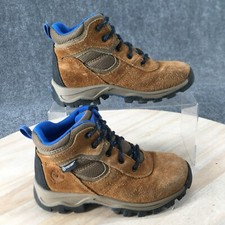 Timberland Hiking Boots Youth 12.5 Mt Maddsen Mid Brown Leather Lace Up A2F47