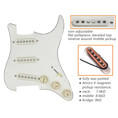 Loaded Pickguard Alnico 5 SSS Pickup Modern Tone 0.022uf Capacitor for Strat ST