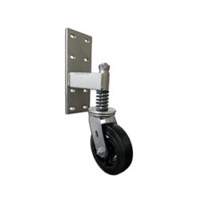 Heavy Duty Spring Loaded Gate Caster 550 lbs Capacity 6" Rubber on Cast Iron