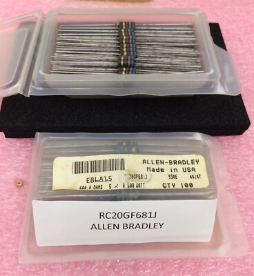 RC20GF681J ALLEN BRADLEY RES CARBON COMP 680 OHM 1/2 WATT 5% AXL 100 PIECES