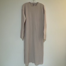 Zara Trafaluc Dress Medium Beige Ribbed Bohemian Stretch Ladies Casual Pullover