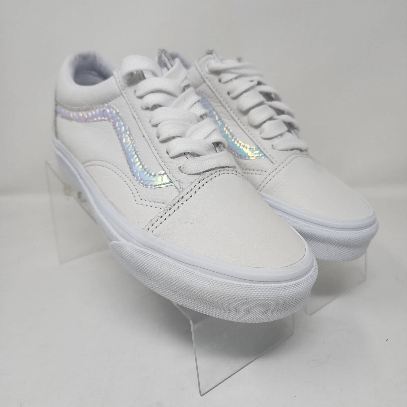 Sneakers Vans Skateboaring Donna 5 5 Pelle Avorio Lacciate Scarpe Comfort Logo