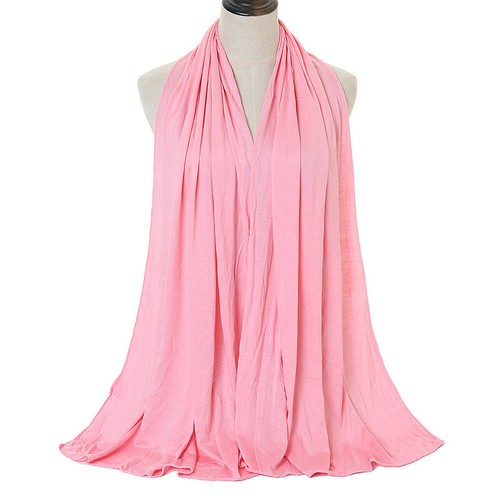 Fashion Cotton Jersey Muslim Scarf Hijabs Long Shawl Plain Soft Turban Headscarf - Picture 8 of 46
