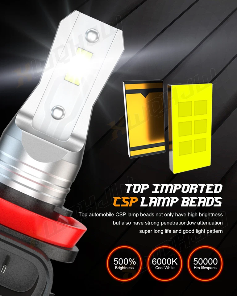 For Toyota Tacoma 2016-2019 2020 2021 2022 LED Headlight + Fog Light Bulbs Combo - Image 2 of 4