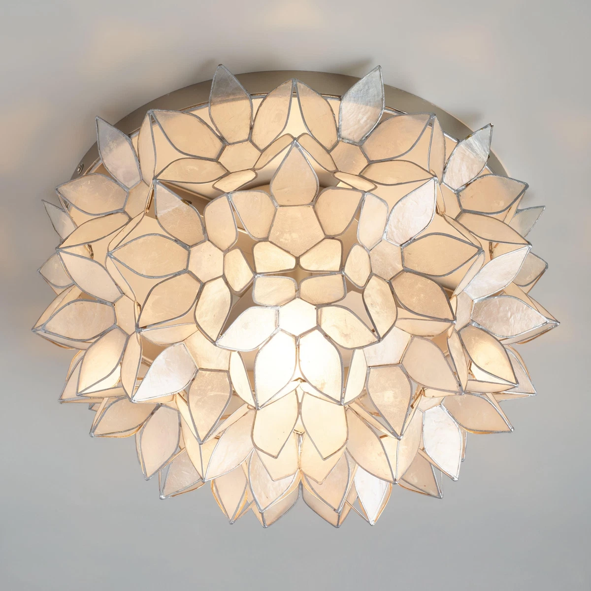 Capiz flush mount light outlet