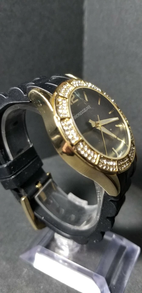  Correa de silicona para reloj Rousseau dorado con pedrería Foto 3 de 4