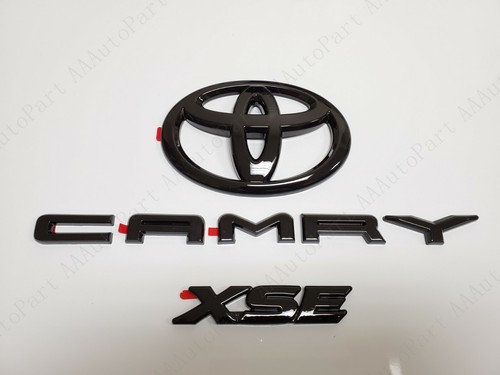 Toyota OEM 2018-2024 Camry XLE Blackout Emblem Overlay Kit – Rear Tailgate, Matte Black, PT948-03190-02