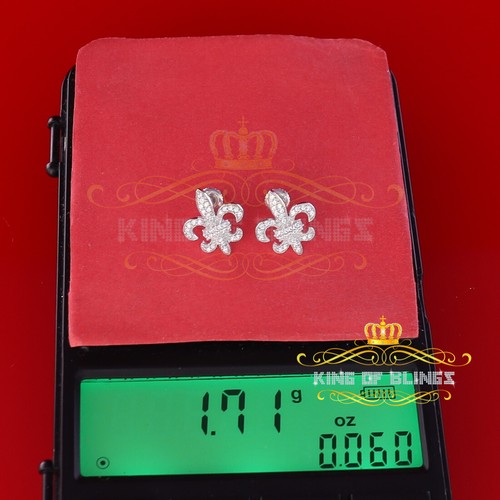 Fleur de Lis Damen Ohrringe weiß 925 Silber Schraubverschluss 0,62ct Zirkonia - Bild 12 von 12