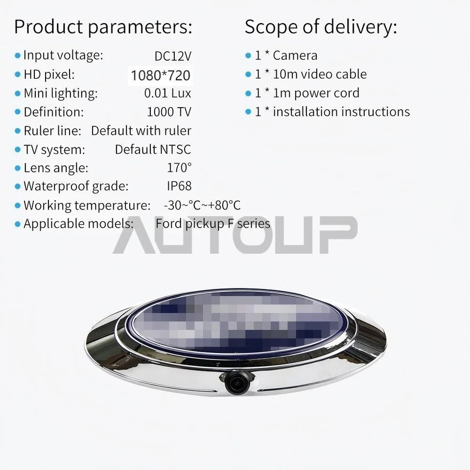 Kit de cámara ovalada y de respaldo con emblema de puerta trasera para Ford F150 F250 F350 09-16 Foto 2 de 4