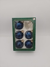Christmas by Krebs Round Ball Glass Ornaments Midnight Blue 5 Each Kmart