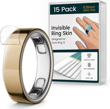 15 Pack Clear Ring Cover Compatible with Oura Ring 5, TPU Skin Protector