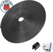 Auto Door Edge Guards, U-Shaped Rubber Protector with Metal Clips, Black