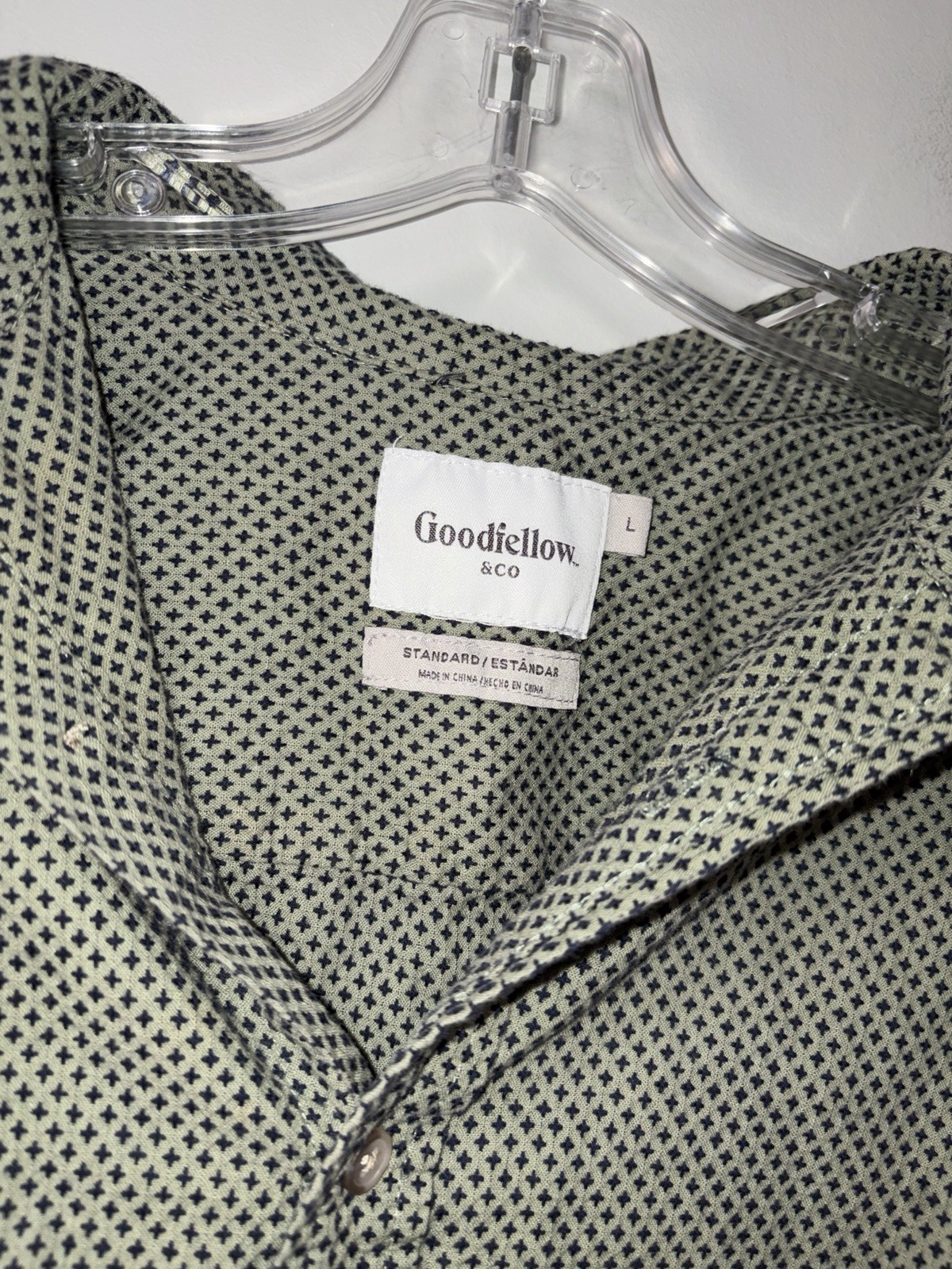 Goodfellow green textured collared button down me… - image 3