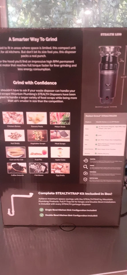 MOUNTAIN PLUMBING STEALTH 1250 DISPOSER W/ DRAIN 1-1/4 HP - Image 4 of 4