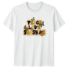 Peace Love Sunshine T-Shirt Hippie Boho Retro Lifestyle Geburtstag Geschenk