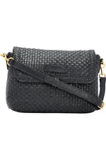 American Leather Co. Heritage Leather Summers Woven Crossbody Black