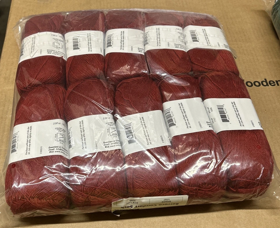 Calcetín Berroco Comfort 10pk peso del calcetín 50% nailon / 50% rojo acrílico (1757) Foto 4 de 4