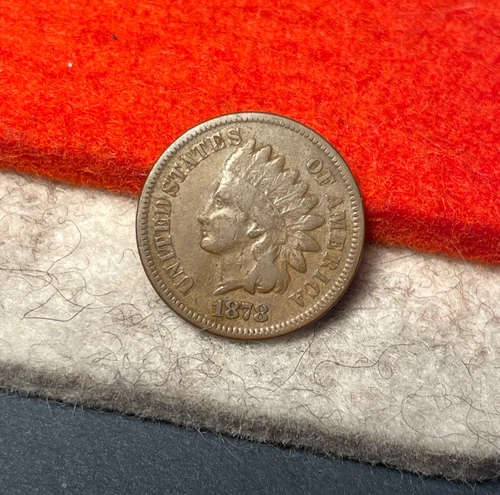 (#102552) Indian Head Cent: 1878  Fine+.   Better date!   (See video!)