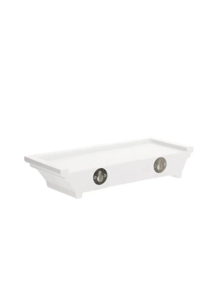 SET OF 2 Small White Floating Plastic Shelf Shelves  8.6" L  x 4" D Holds 5 lbs - Image 4 of 4