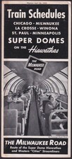 Chicago,Milwaukee St Paul & Pacific Railroad Timetable Hiawatha Super Domes 1959