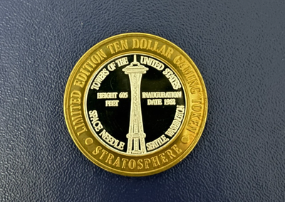 1996 Las Vegas Stratosphere $10 Gaming Token, .999 Silver, LIMITED