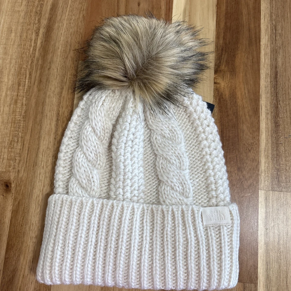 THE NORTH FACE Mujer Mega Piel Pom Gorro Calce Profundo Puños Blanco Duna Invierno Sombrero Foto 3 de 4
