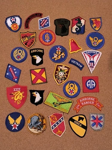 Reproduction Military Patch Grouping, WW2 To Vietnam