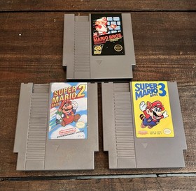 Super Mario Bros. 1 (5 Screw), 2, 3 Trilogy (Nintendo NES) Lot Of 3 Tested