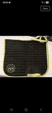 Horzehoods Full Size Dressage Saddle Pad Used Black And Green