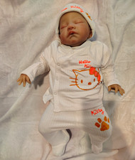 19in Reborn Girl Doll Soft Body Handmade Hello Kitty Outfit magnetic Pacifier