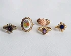 Vintage Avon Ring Lot 5 pc  Size 5 -  9 Costume Jewelry Mix Vintage