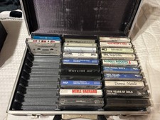 Cassette Tape Case with 22 Various Cassette Tapes