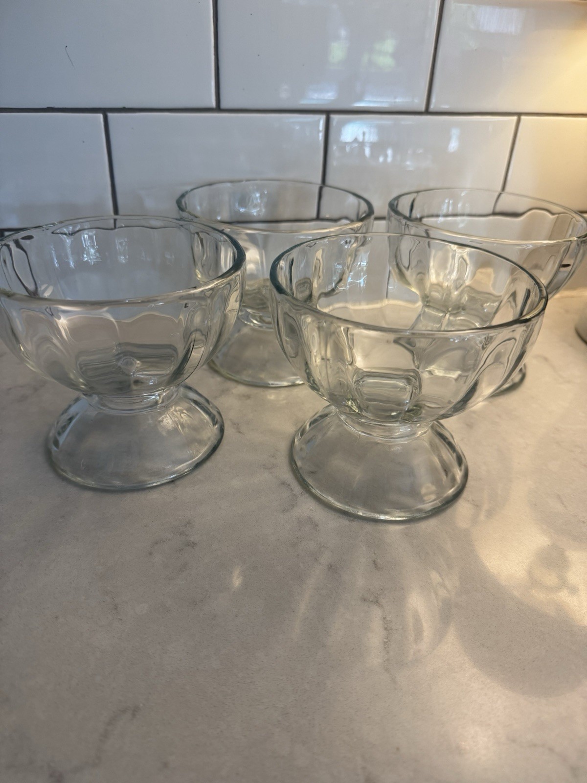 Vintage Libbey 17oz Footed Ice Cream Dessert Glasses RETRO Style  