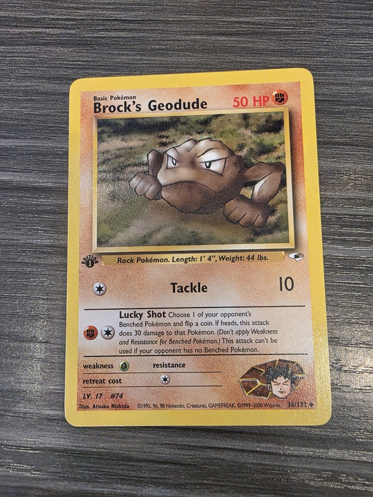 NM / MINT! Pokemon Card - Brock's Geodude Gym Heroes 38/132 1st Edition