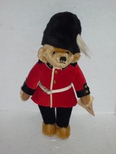 VINTAGE MERRYTHOUGHT MADE IN ENGLAND MOHAIR BRITISH GUARD TEDDY BEAR HANG TAGS
