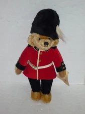 VINTAGE MERRYTHOUGHT MADE IN ENGLAND MOHAIR BRITISH GUARD TEDDY BEAR HANG TAGS