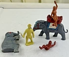 Marx Elephants Howdah & Figures Vinyl Super Circus Animals Vtg Playset Lot