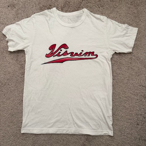 Visvim Varsity Script Logo Tee T-Shirt White Sz 2 Medium Made in JAPAN $405