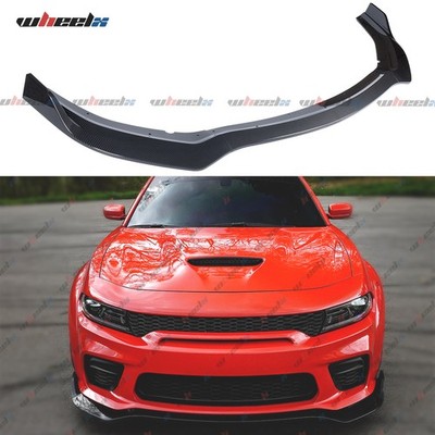 For Dodge Charger SRT Widebody 2020-2023 V4 Style Cabon Look Front Bumper Lip