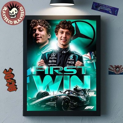 NEW Kimi Antonelli F1 Team First Win Chinese GP 2026 Poster Home Decor, Wall Art