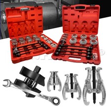 28pc Press and Pull Sleeve Kit Bearing & 3x Gear Bearing Puller Removal Tool Set