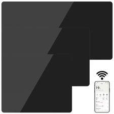 Mylek Black Glass Panel Heater WiFi Smart Electric Wall Mount Standing 900W -2KW