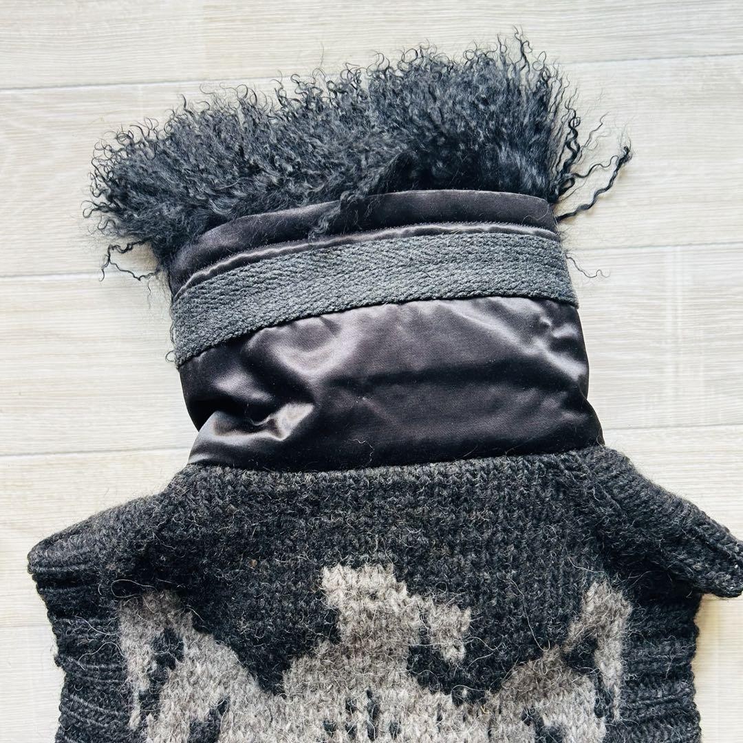 Tagged Sacai Fur Docking Cowit Knit Vest | eBay