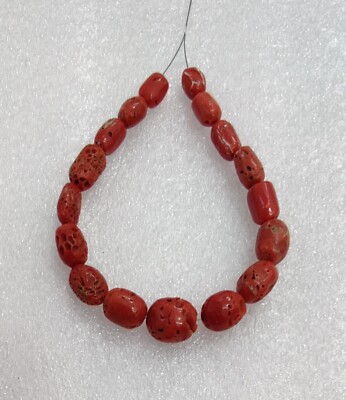 Perles De Corail Rouge Naturel - Brin De 8 Pouces, Plus De 25 Perles, Qualité Excellente, Neuf