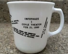 VTG Charleroi PA INFOTHUZE COYLE THEATER  BLACK Corning Mug Cup 1990 USA