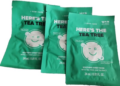 3 x  Dew Care Here's The Tea Tree Mask sheet mask soothing 