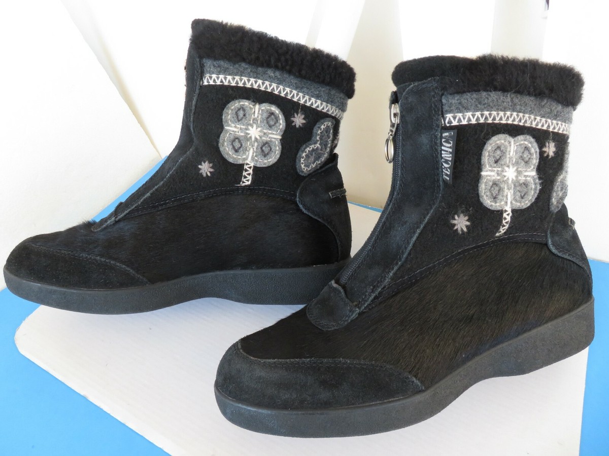 Tecnica Black Comfort Winter Leather Suede Zip Up Boots Size 11 Tecnica Leather Snow Boots - Black Boots, Shoes - WTECN20995  main image 4